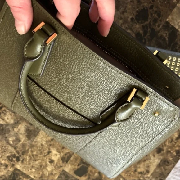 Michael Kors Olive Green Studded Women's Bag Set - Picture 3 of 5